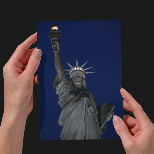 Statue of Liberty Print, NYC, Unframed Nightlife Photography Print