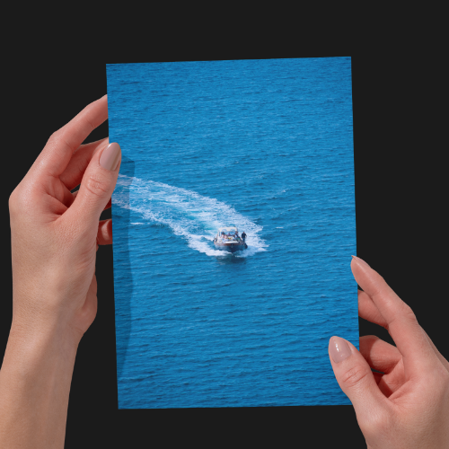 Ocean, Boat on the Sea, Unframed Italian Sorrento Photography Print