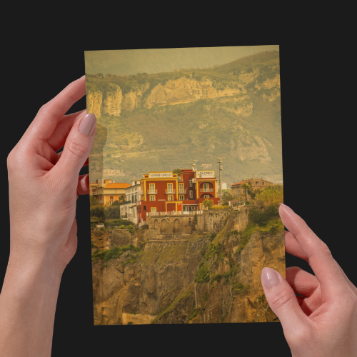 Sorrento, Italy Print. Architecture & Mountain scene, Unframed Photographic Print