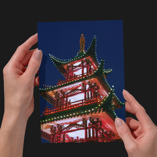 Chinese Pavillion at Night, Copenhagen, Denmark, Unframed Photography Print