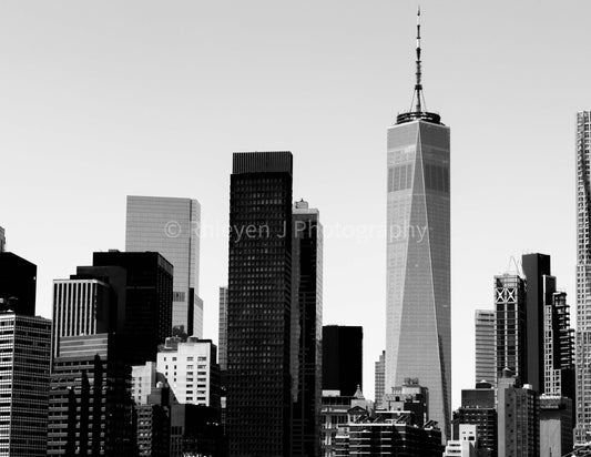New York City Skyline Unframed Photography Print. Black and White Print