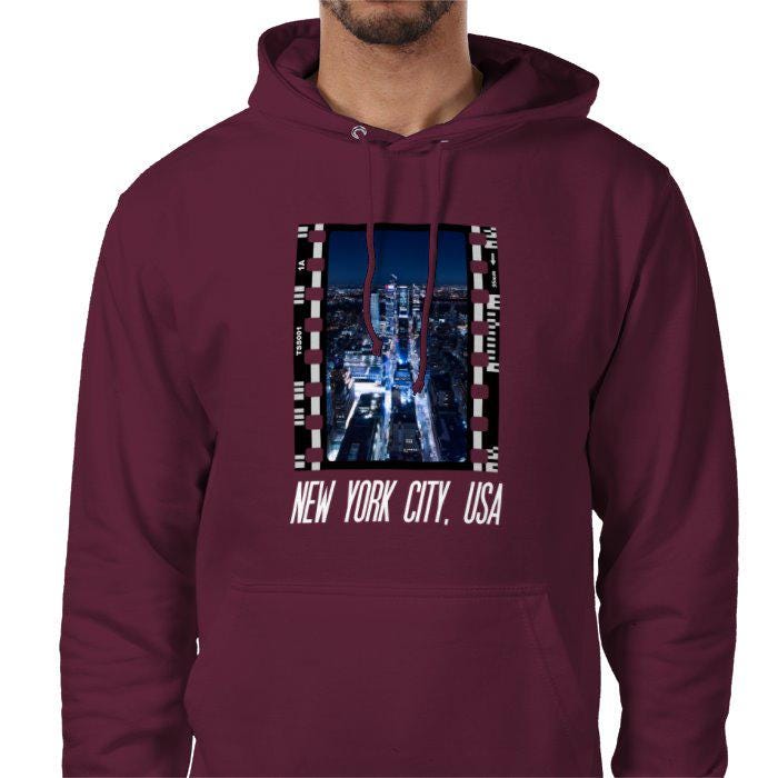 New York City at Night, Unisex College Hoodie, Photography Film Travel Jumper