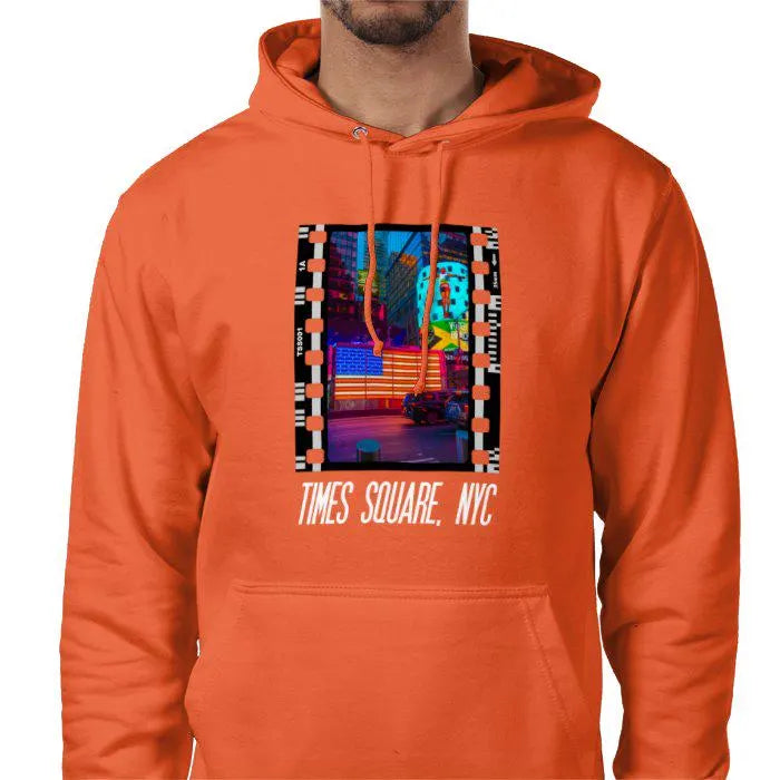 Times Square, New York City at Night, Unisex College Hoodie, Photography Film Travel Jumper, Original Image