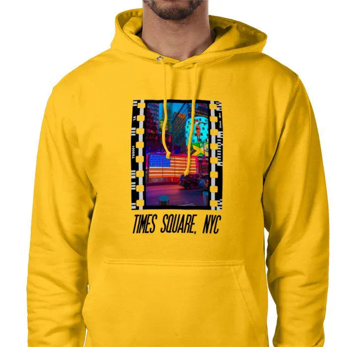 Times Square, New York City at Night, Unisex College Hoodie, Photography Film Travel Jumper, Original Image