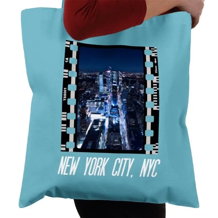 New York City at Night, NYC America, Photography Film, Tote Bag