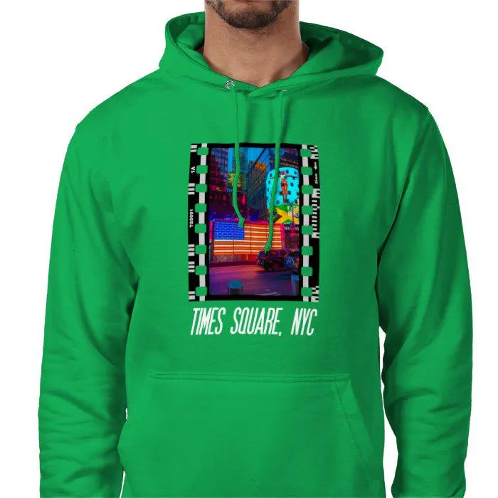 Times Square, New York City at Night, Unisex College Hoodie, Photography Film Travel Jumper, Original Image